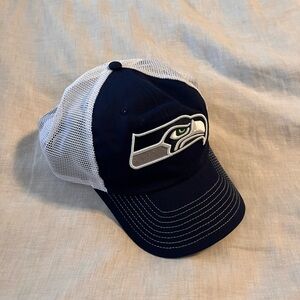 Fanatics Seattle Seahawks Navy and White Mesh Back Cap